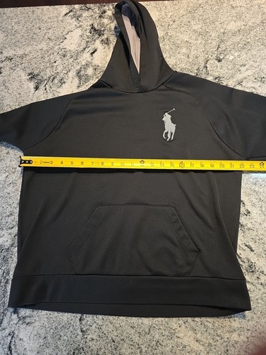 Polo Ralph Lauren Boys Youth Large Hoodie Big Pony Black Rugby Sweatshirt F58 - Picture 6 of 12