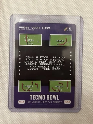 2026 Bo Jackson Battle Arena Press Your Luck #PL10 SSP Tecmo Bowl Edition