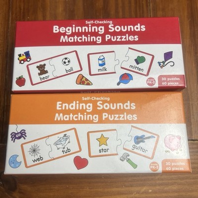 Beginning Sounds & Ending Sounds Matching Puzzles Homeschool Phonics Reading