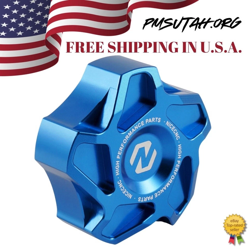 CNC Gas Cap 2014-2017 Polaris Ranger 800 UTV Fuel Petrol Tank Lid Aluminum Blue - Image 2 of 4