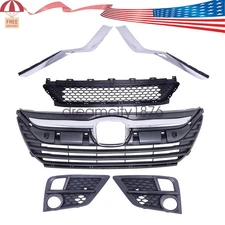 For Honda Odyssey 2018-2020 Front Bumper Grille and Fog Lamp Cover Set US