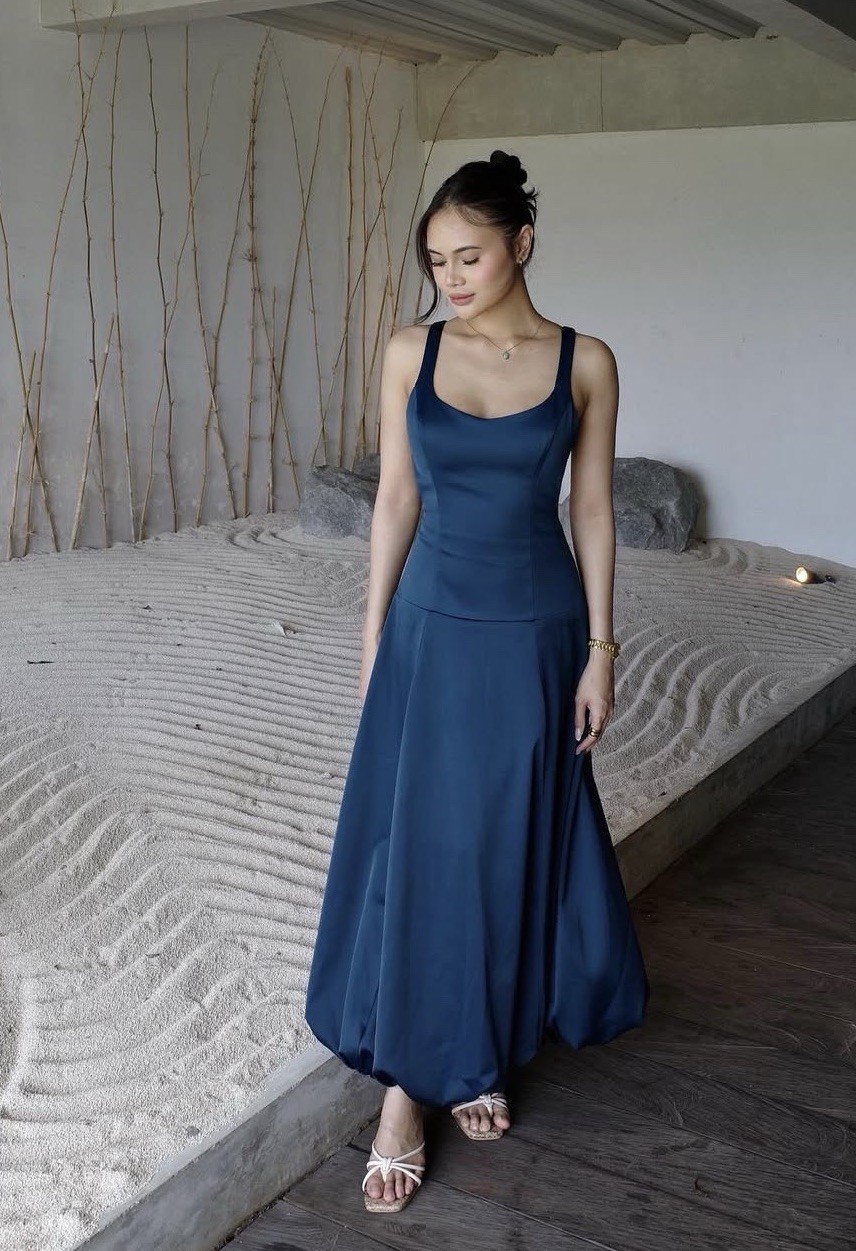 ZARA WOMAN FW25 PUFFBALL MIDI SATIN EFFECT DRESS DUCK GREEN 9591/605 NEW_XS-L