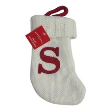 Wondershop Letter A Christmas Stocking White Knit 8  Mini Monogram Target NEW