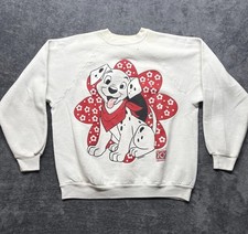 Vintage Disney 101 Dalmatians Sweatshirt Adult Large White Crewneck Cartoon 90s