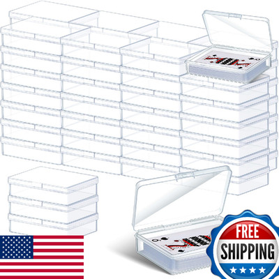 Vicenpal Playing Card Box Clear Plastic Playing Card Deck Case Snap Closed Holde