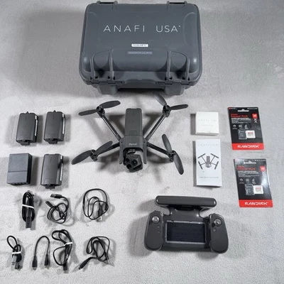P arrot Anafi USA Drone Quadcopter w/Skycontroller 4 FLIR 350x256 Res 4K 32xZoom - Picture 1 of 24
