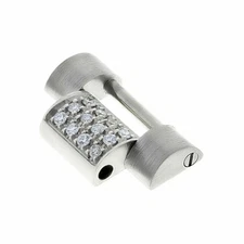 16MM MENS 18KW DAY-DATE LINK FOR ROLEX WITH 12 NATURAL DIAMONDS IN CENTER