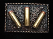 QL11161 VINTAGE 1980 **PISTOL BULLET CASING** BERGAMOT BELT BUCKLE