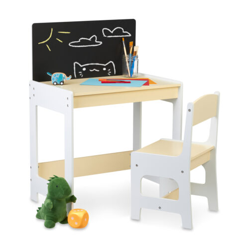 Children's Furniture Set Blackboard Drawing Play Corner Kids Chair Table Crafts - Picture 1 of 11