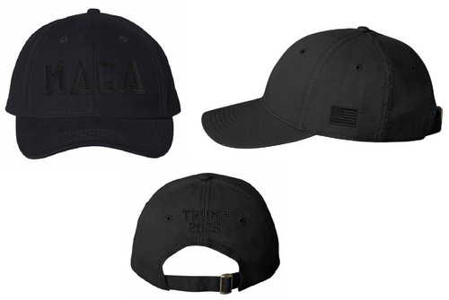 Trump Hat MAGA Hat Making America Great Black Flex Fit Hat Hat with Side Flag - 第 2/8 張圖片