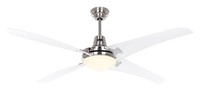 Deckenventilator Fernbedienung LüFter Lampe Mirage Chrom & Transparent 142 Cm