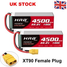 2pcs HRB 6S 22.2V 4500mAh 100C XT90 LiPo Battery for RC Drone Helicopter Truck