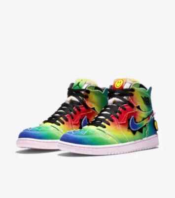 J Balvin × Nike Air Jordan 1 High OG Rainbow DC3481-900 Men's US4