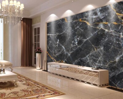 3D Black Marble ZHUA14882 Wallpaper Wall Murals Removable Self-adhesive Ann 24
