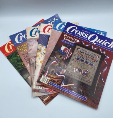 Cross Quick Magazine Stitch Embroidery Crafts Samplers LOT 6 1988 1989 1990