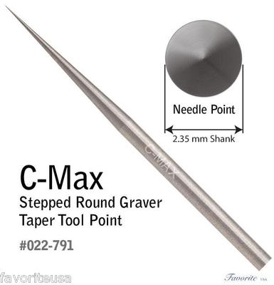 GRS  TOOLS  C-MAX CARBIDE ROUND GRAVER TAPER TOOL POINT 022-791 