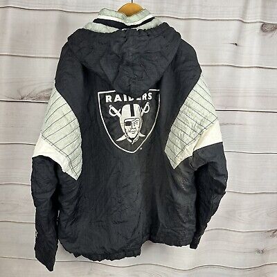 Vintage Raiders Starter Jacket Large Black Pouch Hood Vintage Raiders Starter Jacket Large Black Pouch Hood