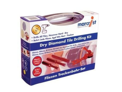 Marcrist PG750X Dry Diamant Fliesenbohrset 4-teilig Komplettset Feinsteinzeug trocken