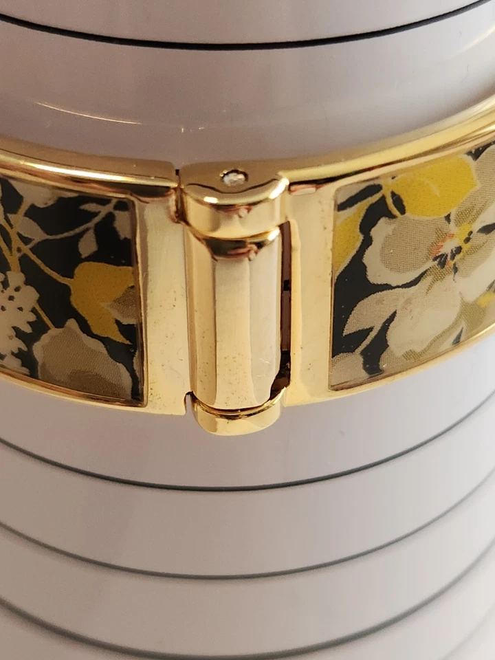 Pulsera Vera Bradley 7" Bisagras Tono Dorado Floral Nueva Foto 2 de 4