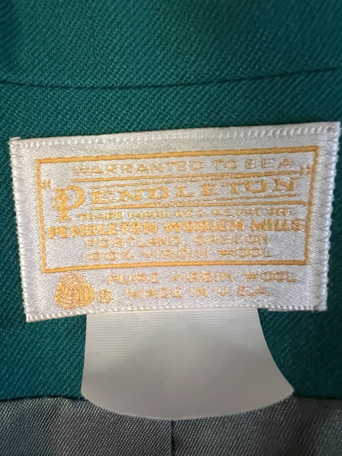 Pendleton Blazer Jacket Virgin Wool Solid Green 1… - image 3