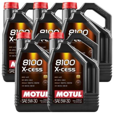 Motul 8100 Xcess 25 Liters 5W-30 4 Stroke 100% Synthetic Motor Oil 5 x 5L