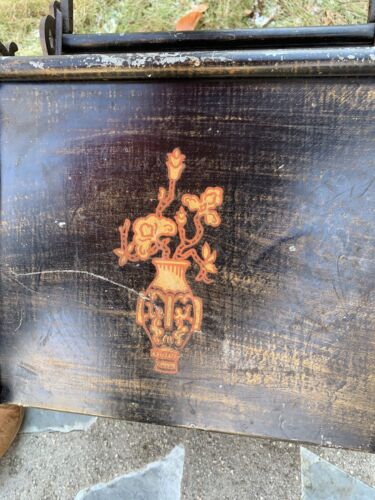 Vintage Wrought Iron Magazine Rack Art Deco Spanish Revival Antique Caddy Holder - Picture 3 of 12