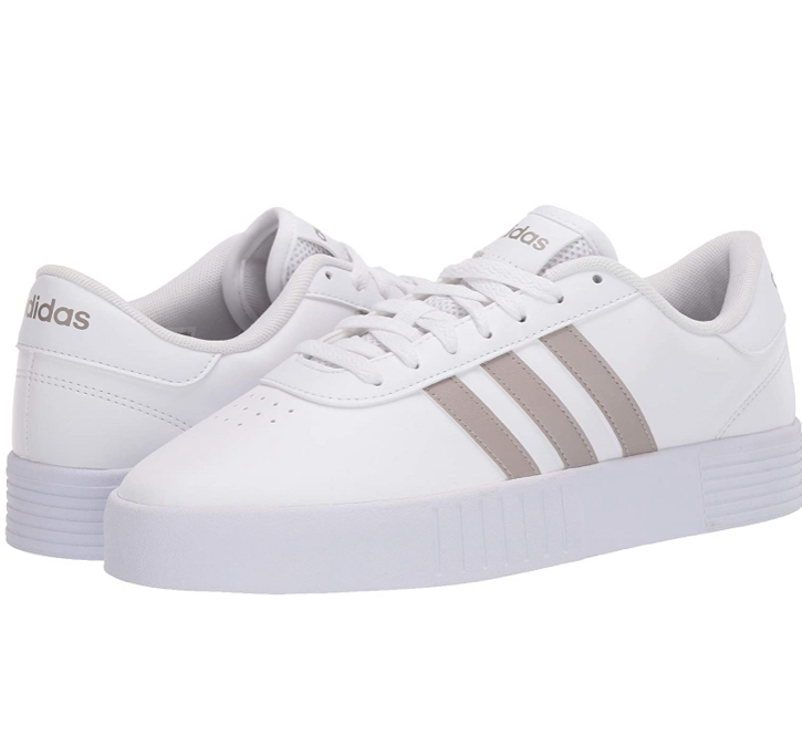 adidas Women's Court Bold Skate Shoe White/Platino/White M