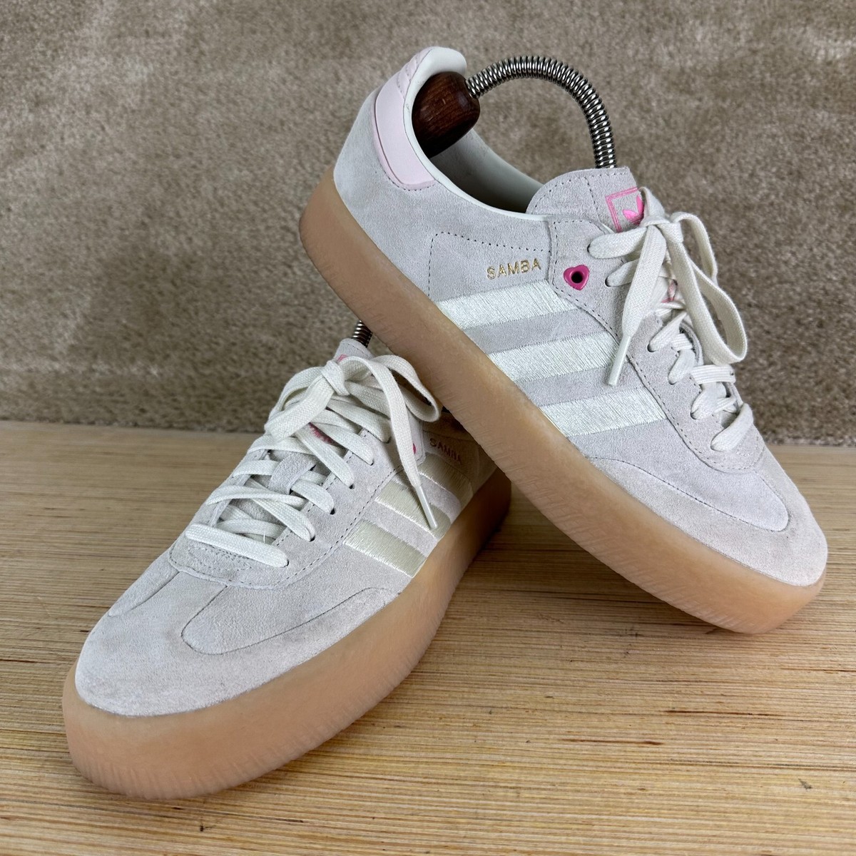 Adidas Samba Sambae Valentines Womens sneakers 9.5 Heart Ivory Pink Gum  sole | eBay