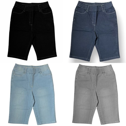 Ladies Elasticated Waist Denim Shorts 