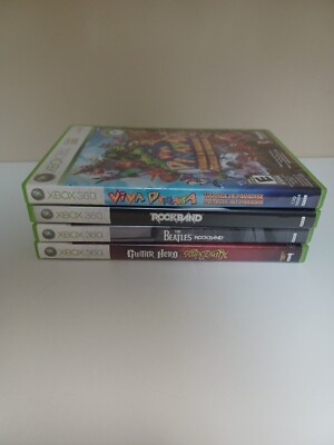 X360 Guitar Hero Aerosmith/ RockBand/Beatles/ Viva Pinata Game Bundle 