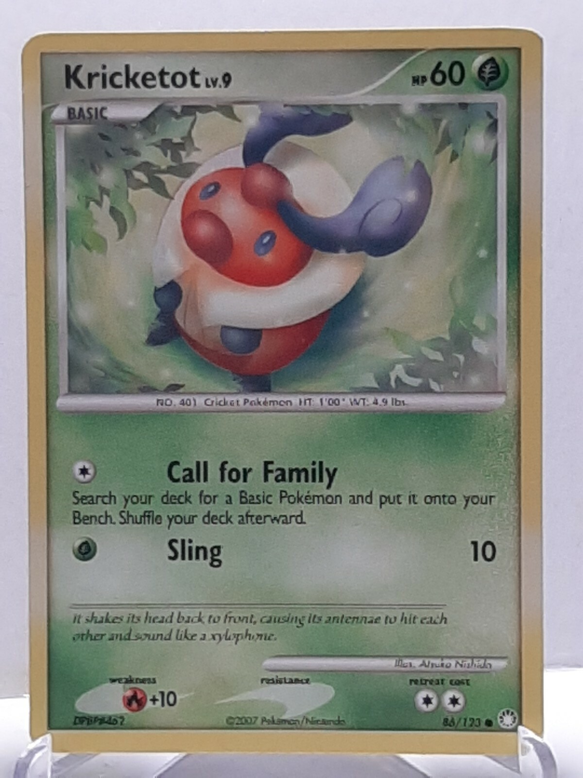 Kricketot 86/123 Pokemon Mysterious Treasures Grass Common LP Used See Pictures