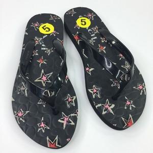 coach abbigail flip flops black