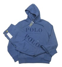 Polo Ralph Lauren Men's Blue Logo Graphic Print Hoodie Jogger Pant 2 Piece Set