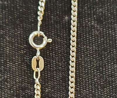 NEW Sterling Silver  Curb Chain Fine  40cm 45cm  Hallmarked 925 Italy