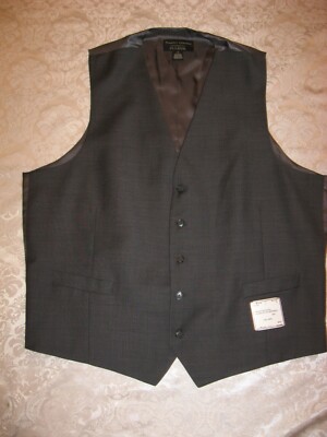 JoS A BANK TRAVELER MEN'S DARK GRAY VEST Sz. 1X TAILORED FIT TUXEDO DRESS JACKET