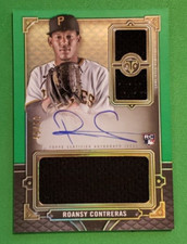 2022 Topps Triple Threads ROANSY CONTRERAS AUTO JUMBO RELIC Emerald #/50