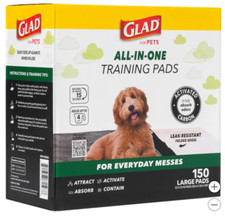 Glad For Pets Activated Carbon Training Pads 23" x 23 , 150-count FREE SHIPPING
