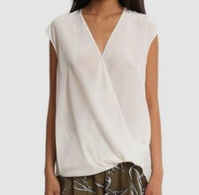 $325 3.1 Phillip Lim Women's White Soft Draped Sleeveless Blouse Size 6