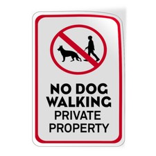 Vertical Vinyl Stickers No Dog Walking Private Property Pet Animal Security