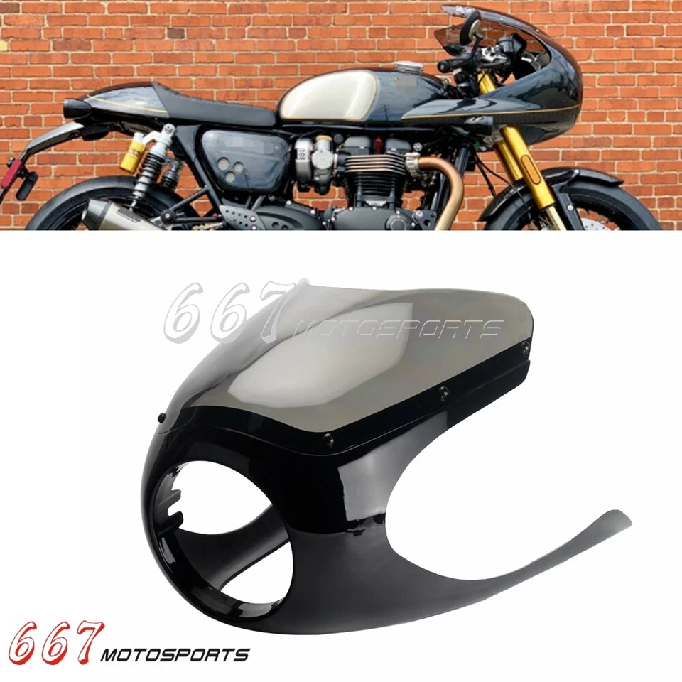 For BMW Honda Suzuki Thruxton Yamaha Kawasaki Cafe Racer Front Fairing Universal - Image 4 of 4