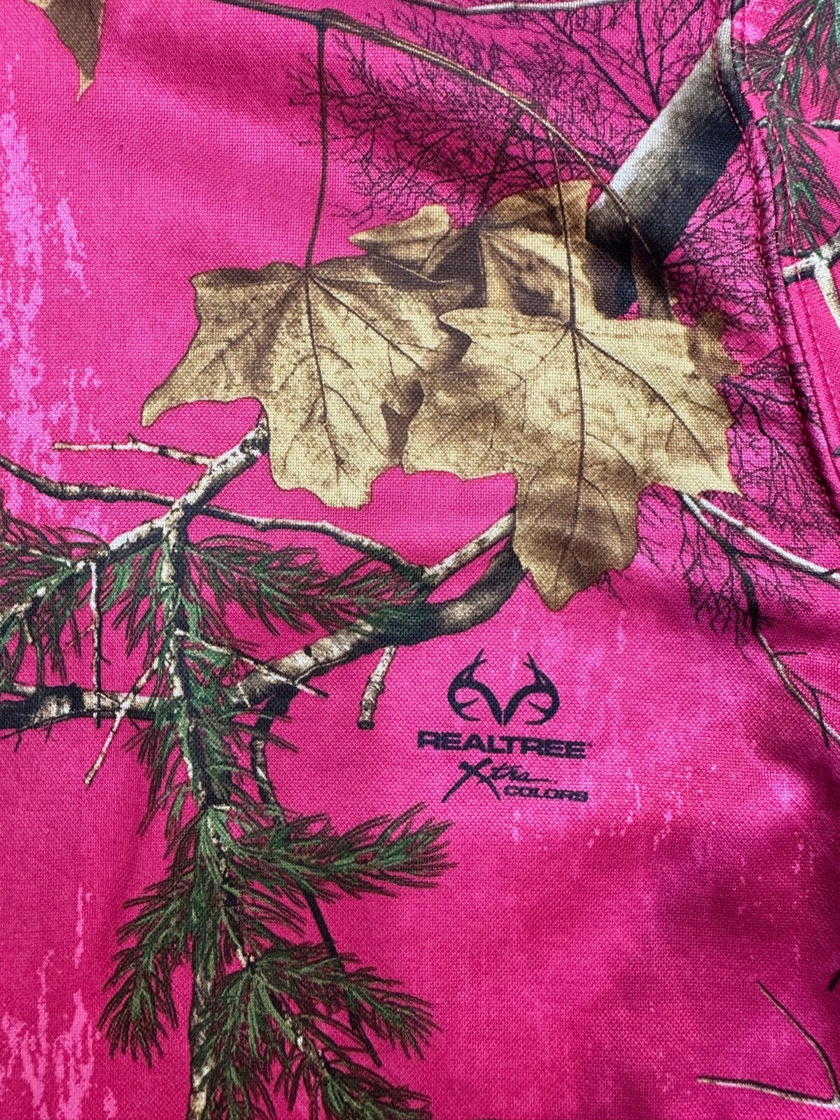 Realtree Women's Pullover Hoodie Pink Camo Pocket 100% Polyester Size Large