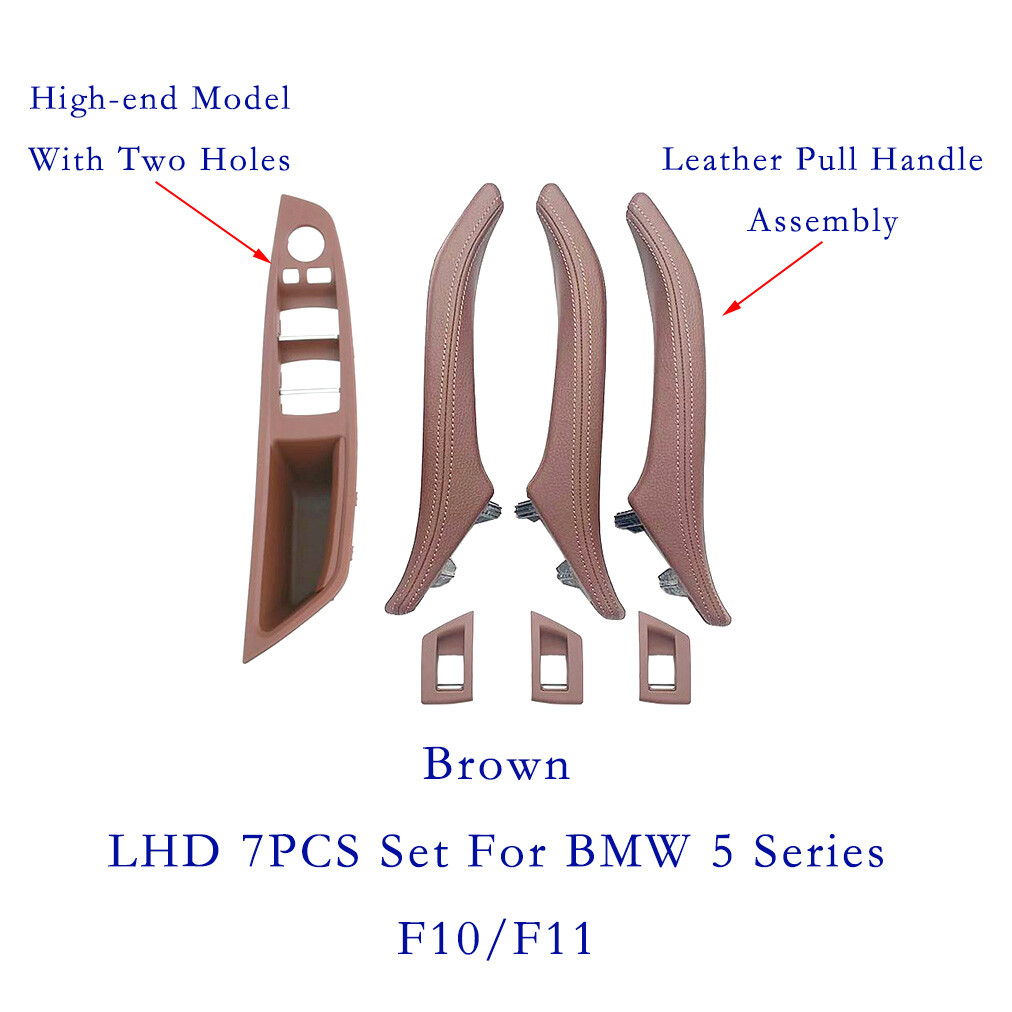 BMW 5 Series F10 F11 Brown Leather Interior Door Handles & Window Trims LHD