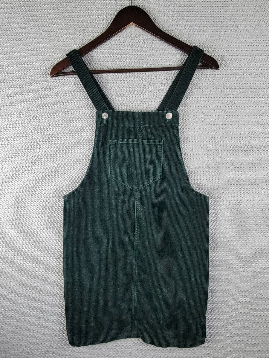 Twik Corduroy overalls dress womens size small casual green