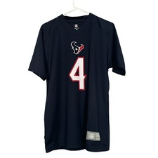 NFL Houston Texans #4 Watson Jersey Shirt Youth Boys XL 18/20 Navy V-Neck