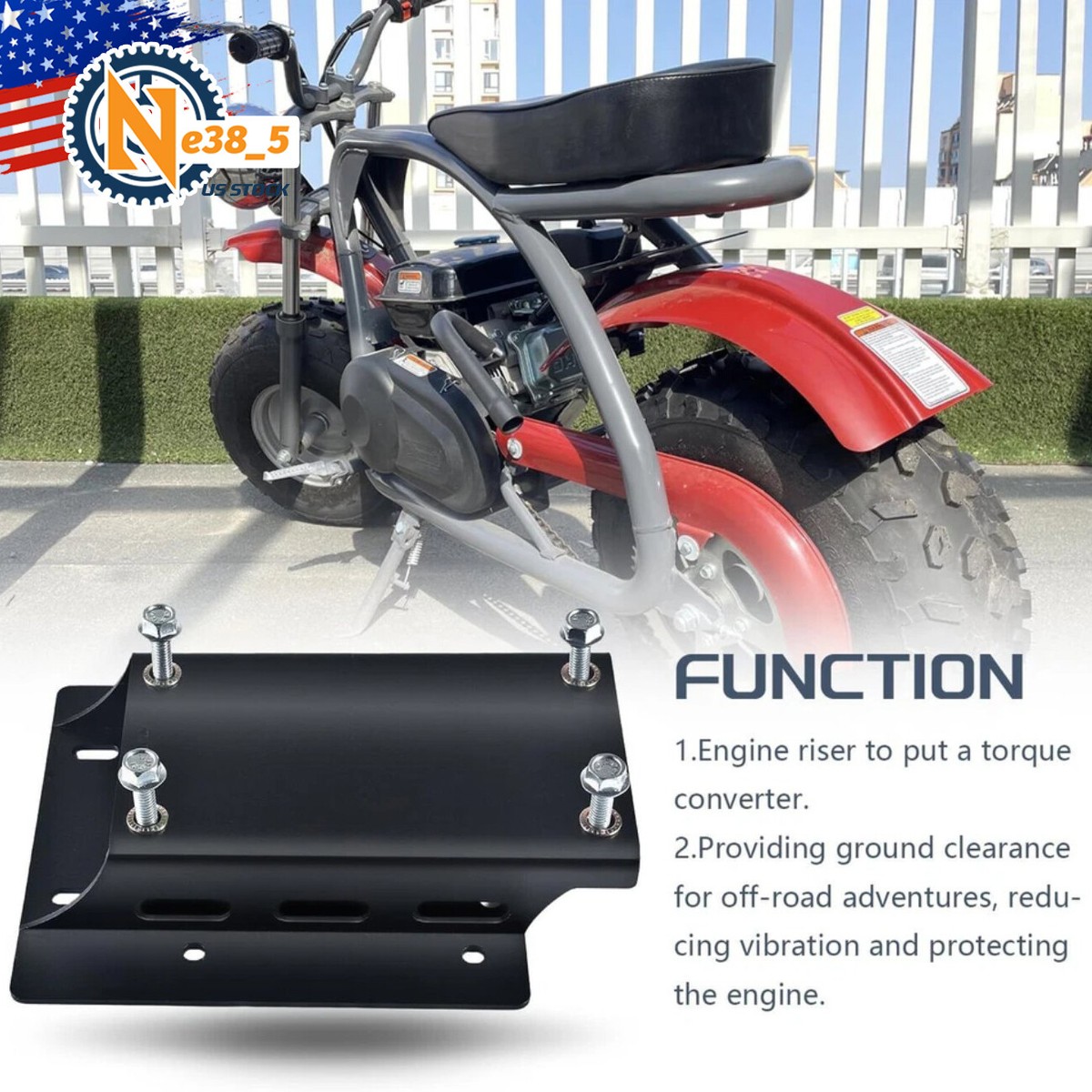 Generic Torque Converter Motor Riser Mount Plate for 196/212cc Coleman Mini  Bike