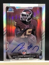 2015 Bowman Chrome Rookie Auto Refractor Nelson Agholor #RCRA-NA RC Card EAGLES. rookie card picture