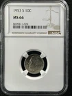 1953-S  10C  Roosevelt Dime NGC MS66    8699811-028