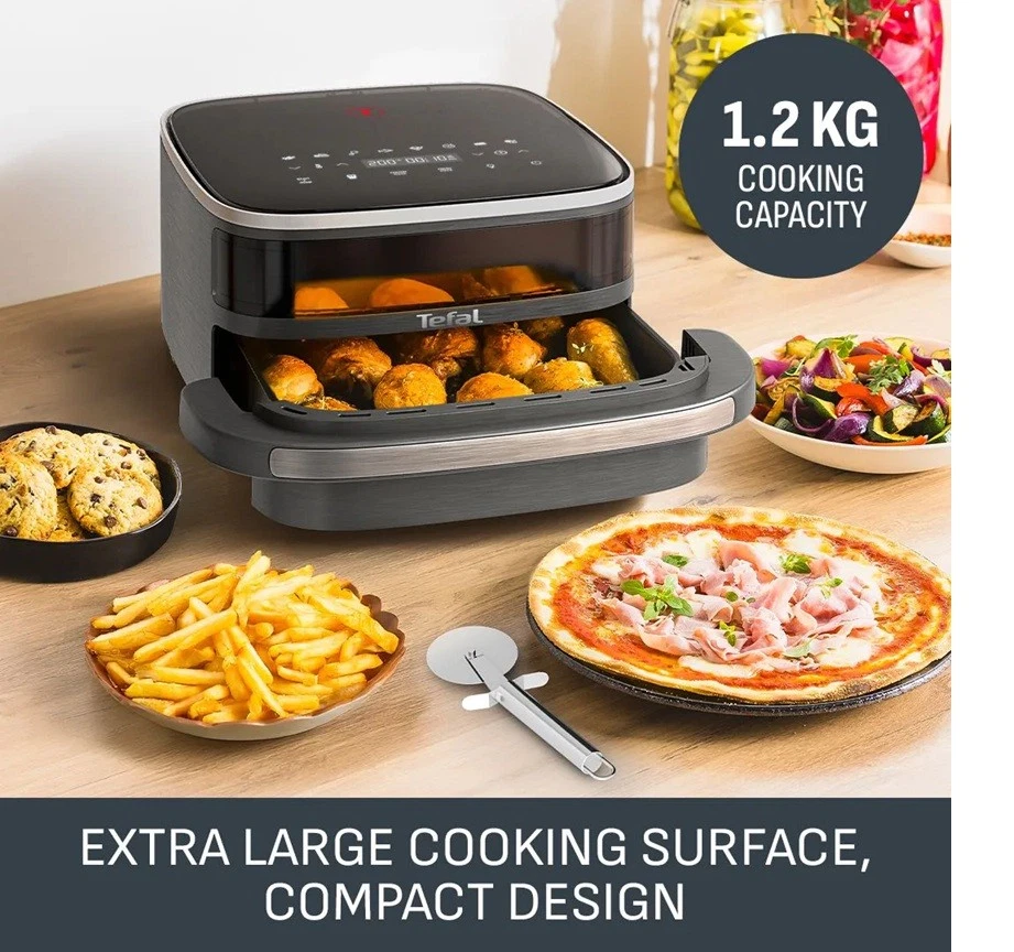 Tefal FW402HG0 4.5L Pizza Oven Air Fryer Easy Fry XL Capacity 2200w Grey - Image 3 of 4