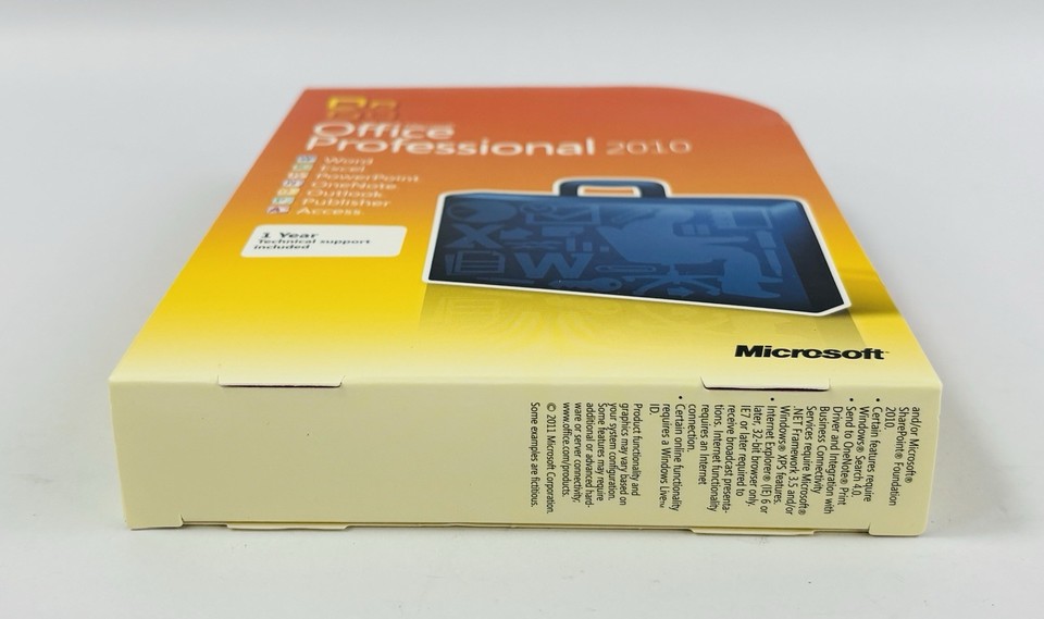 Microsoft Office Professional 2010 Full Retail Box w/ Key & DVD Service ...