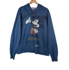 Disney Store Mickey Mouse Blue Zip-Up Hoodie Sweatshirt XL
